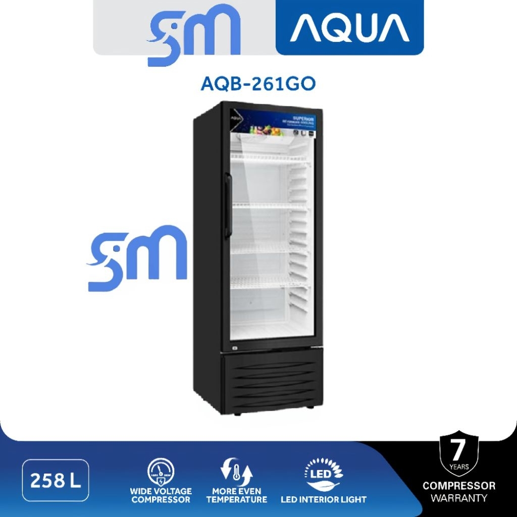 Showcase AQUA AQB-261GO Display Cooler 258 Liter AQB261GO 261 GO