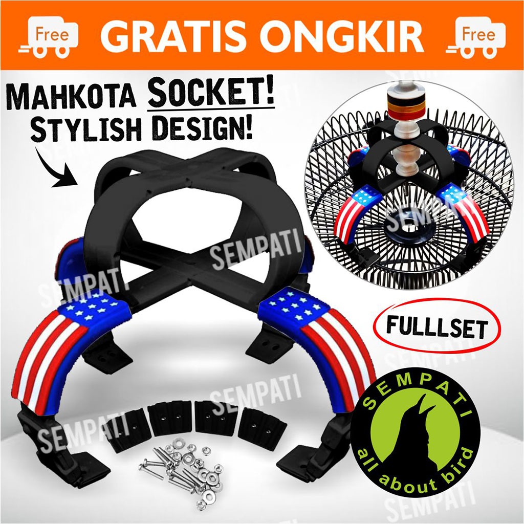 SEMPATI MAHKOTA SANGKAR MURAI SOCKET SOKET KAPTEN AMERIKA MAHKOTA KANDANG BURUNG MURAI ANIS SHOCKET 