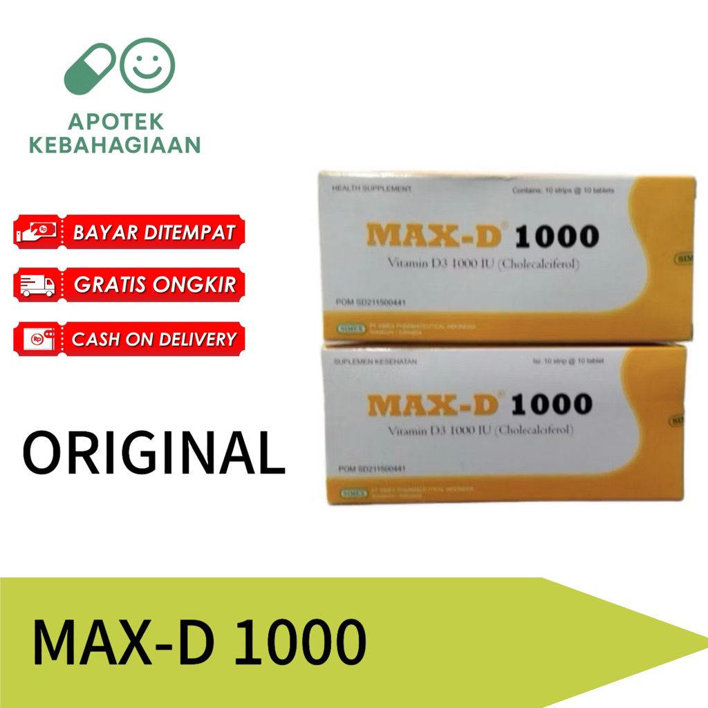 Max-D 1000 Isi 100 Tablet Vitamin D3 1000 IU