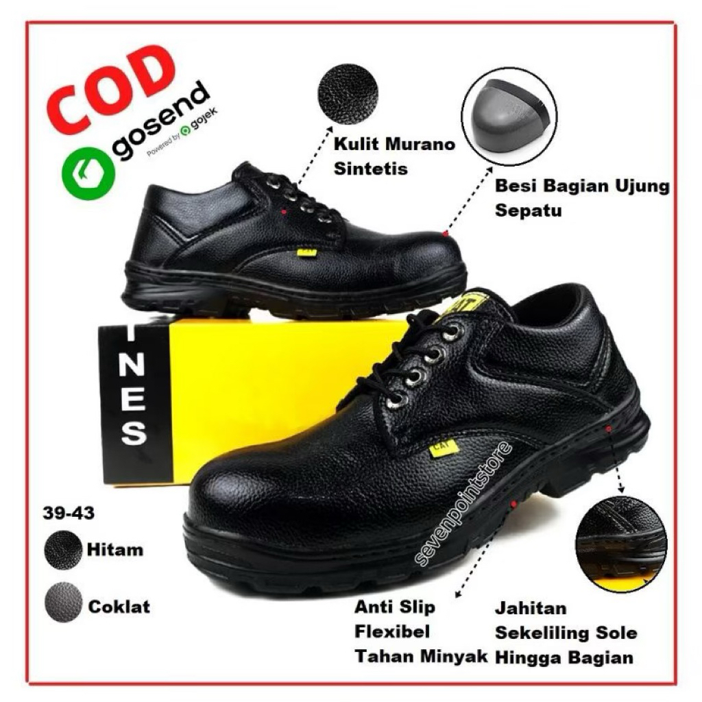 Sepatu safety pria ujung besi- Sepatu kerja pria ujung besi