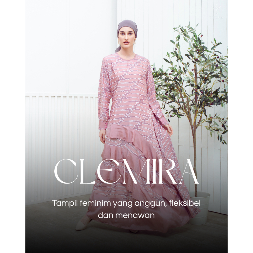 TUZKA - Clemira Dress Batik Modern Wanita Bahan Silk Semi-sutra
