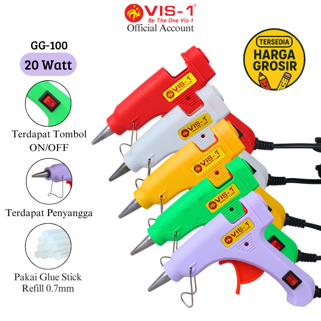 

VIS-1 - Alat Lem Tembak ON/OFF 20watt / Alat Lem Tembak Serbaguna