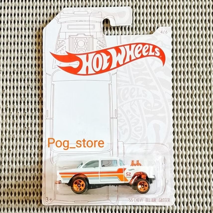Hot Wheels 52nd Anniversary 55 Chevy Bel Air Gasser - White