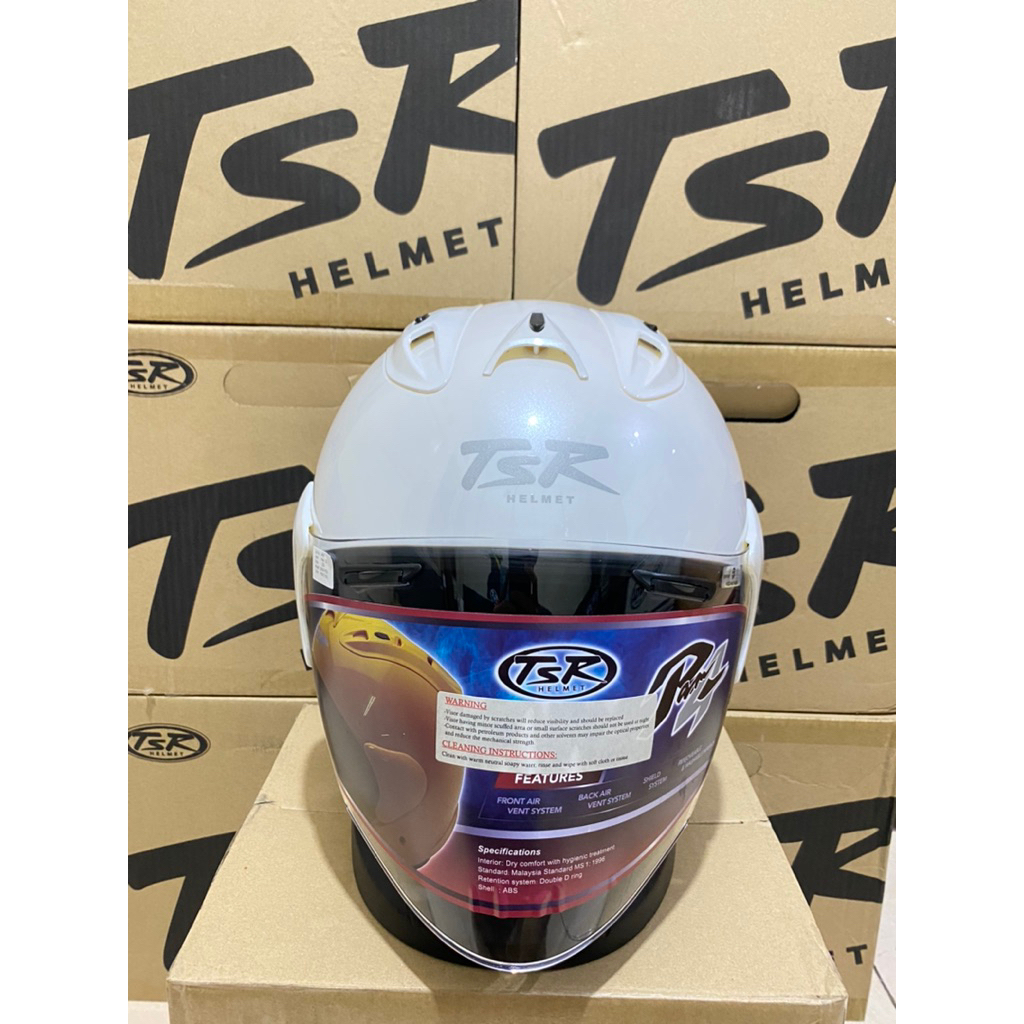 HELM TSR RAM4 GLASS WHITE PUTIH