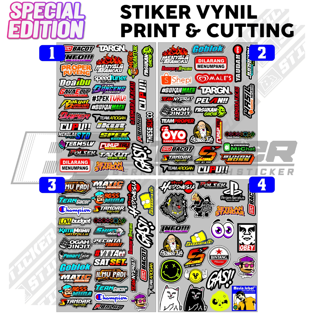 

Sticker Sponsor Racing Pack – Logo Brand, Kata-Kata Lucu & Viral, Bisa Tempel di Semua Media