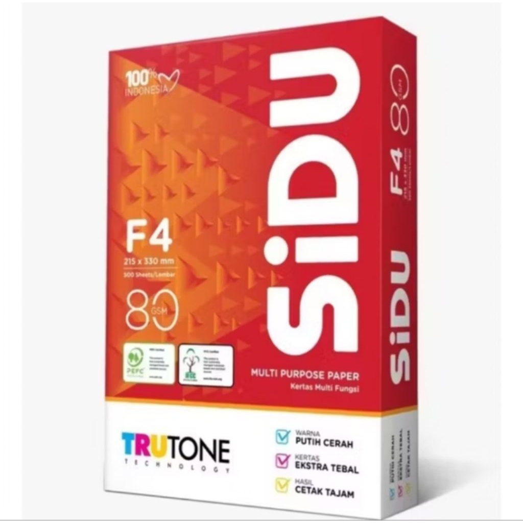 

(RIM) KERTAS HVS SIDU F4 80 GRAM