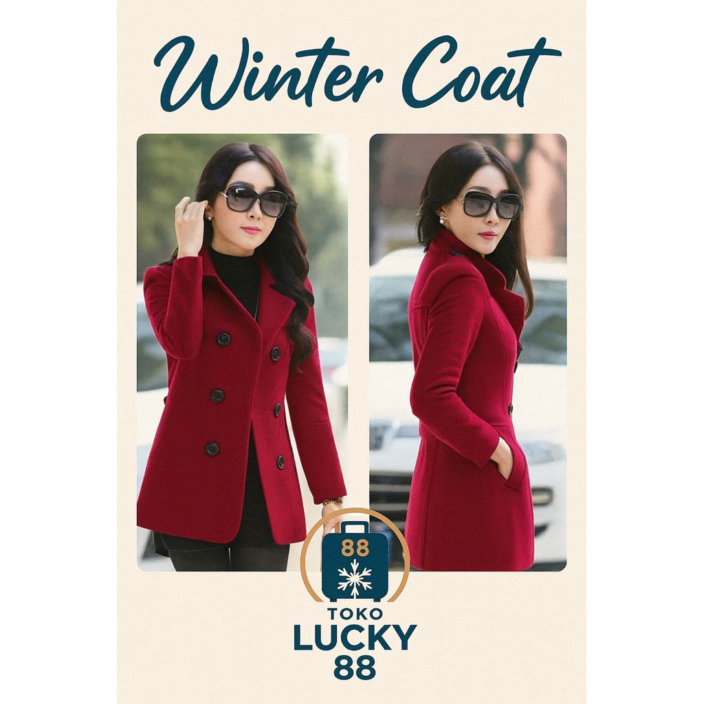 MOLLAD XQ8059 Coat Wool Trench Mantel Wool Tebal Winter Import Wanita Musim Dingin