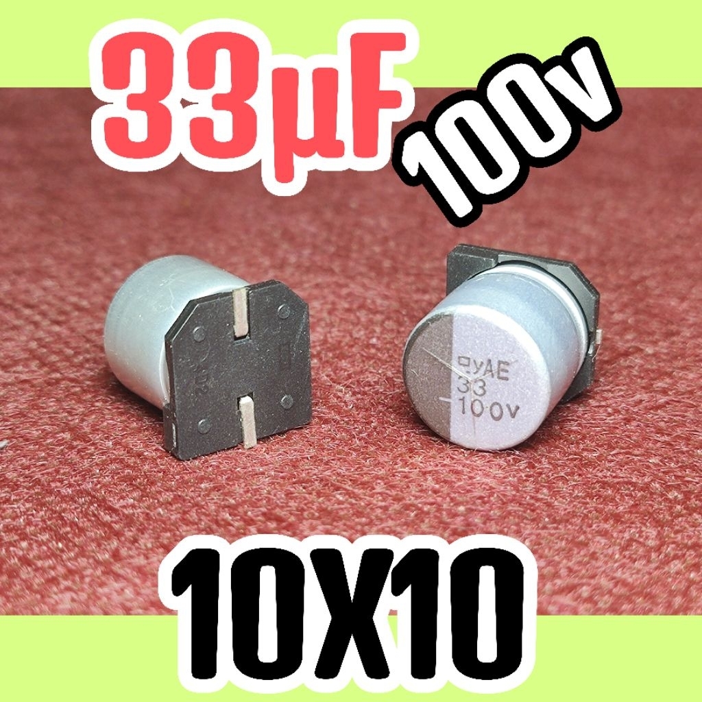 Solid kapasitor capasitor elko elco SMD 100v 33uf 100v 33 uf 100 v 100 volt 10x10 ORIGINAL