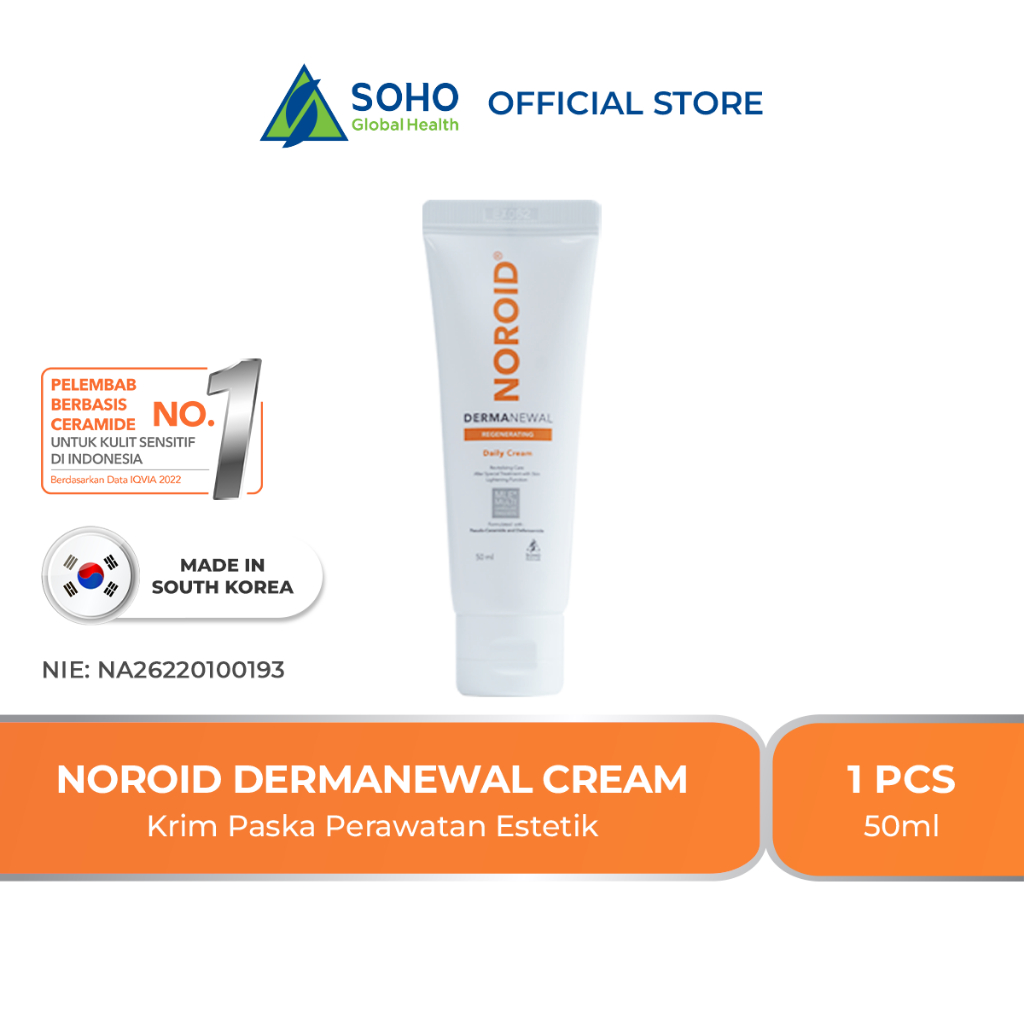 Noroid Dermanewal Regenerating Cream Pelembab Pasca Treatment Estetik 50 ml