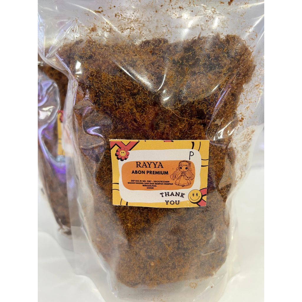 

Abon Sapi Premium RAYYA 250gr ada pedas dan manis