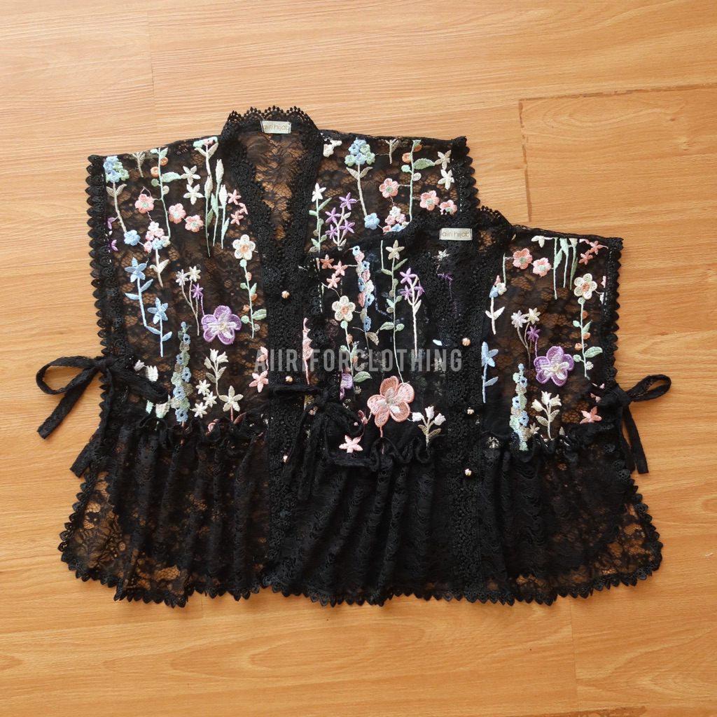 aiiri couple elsa anak/vest wanita/vest brokat/vest brokat kondangan/vest tulle/outer brokat kondang