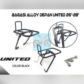 Rak Bagasi Depan Sepeda Ukuran 26 - 28 inch United Alloy Hitam MTB Gunung Federal | Best Quality