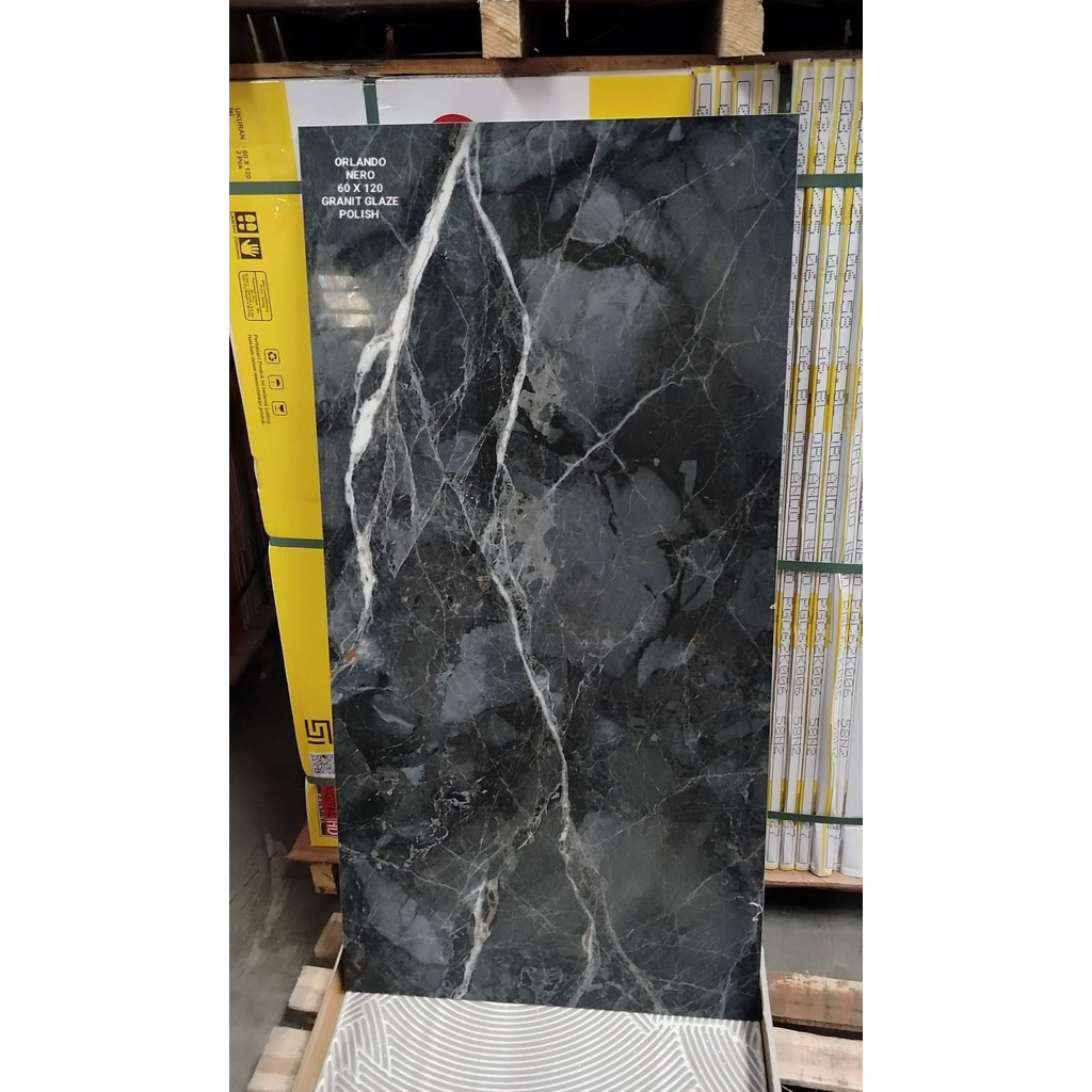 granit 60x120 motif marmer hitam corak putih keabuan orlando nero