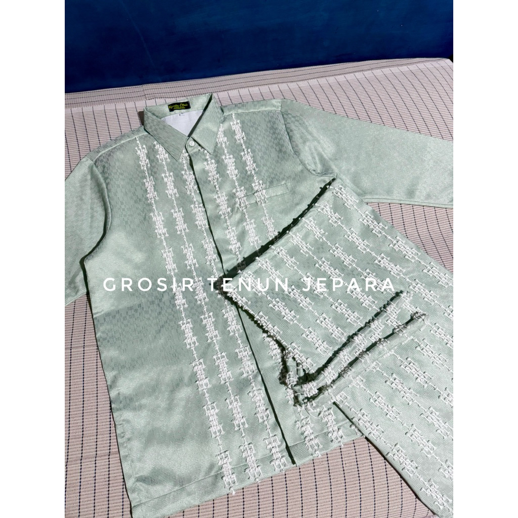 SET COUPLE KEMEJA DAN ROK TENUN BULU PREMIUM
