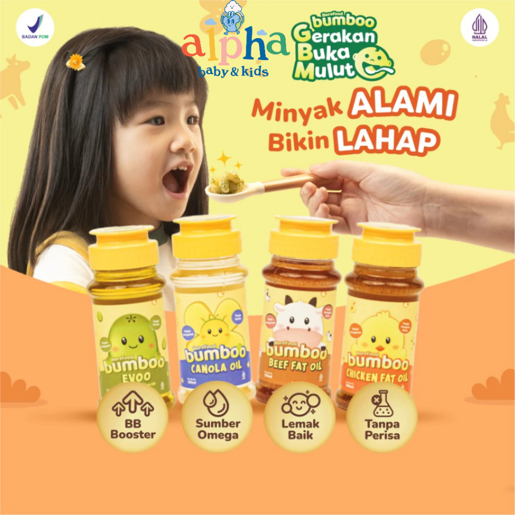 

BUMBOO Minyak - Bahan Alami - Bernutrisi - Sumber Lemak & Omega 3,6,9 - BB Booster -Tanpa Perisa & Pengawet - Tumis atau Topping