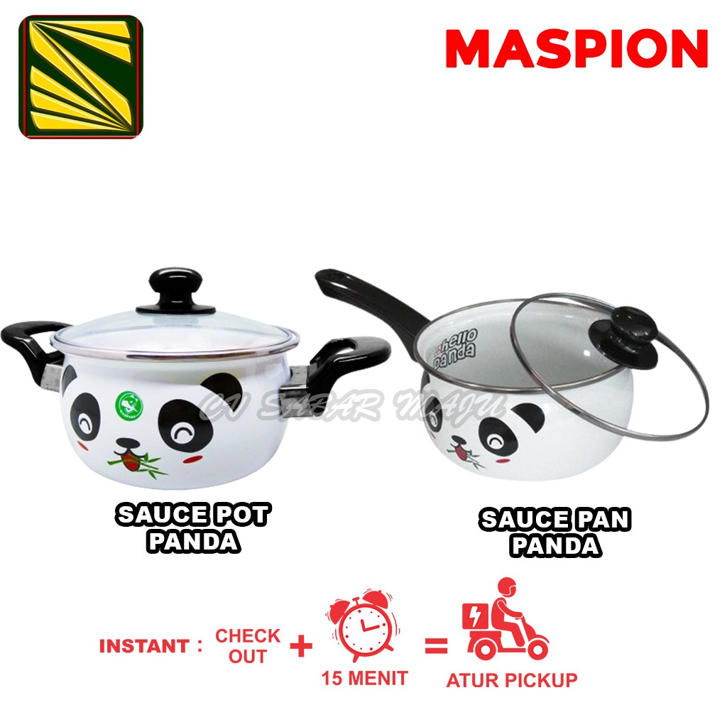 Panci Enamel Anti Lengket Tutup Kaca, 18 & 24 CM Maspion