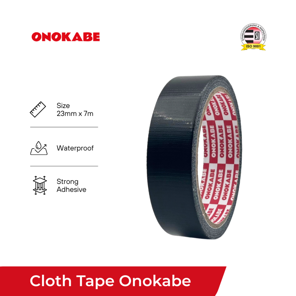 

Cloth Tape Lakban Kain Hitam 23mm x 7m 1 Rol - Lakban Onokabe