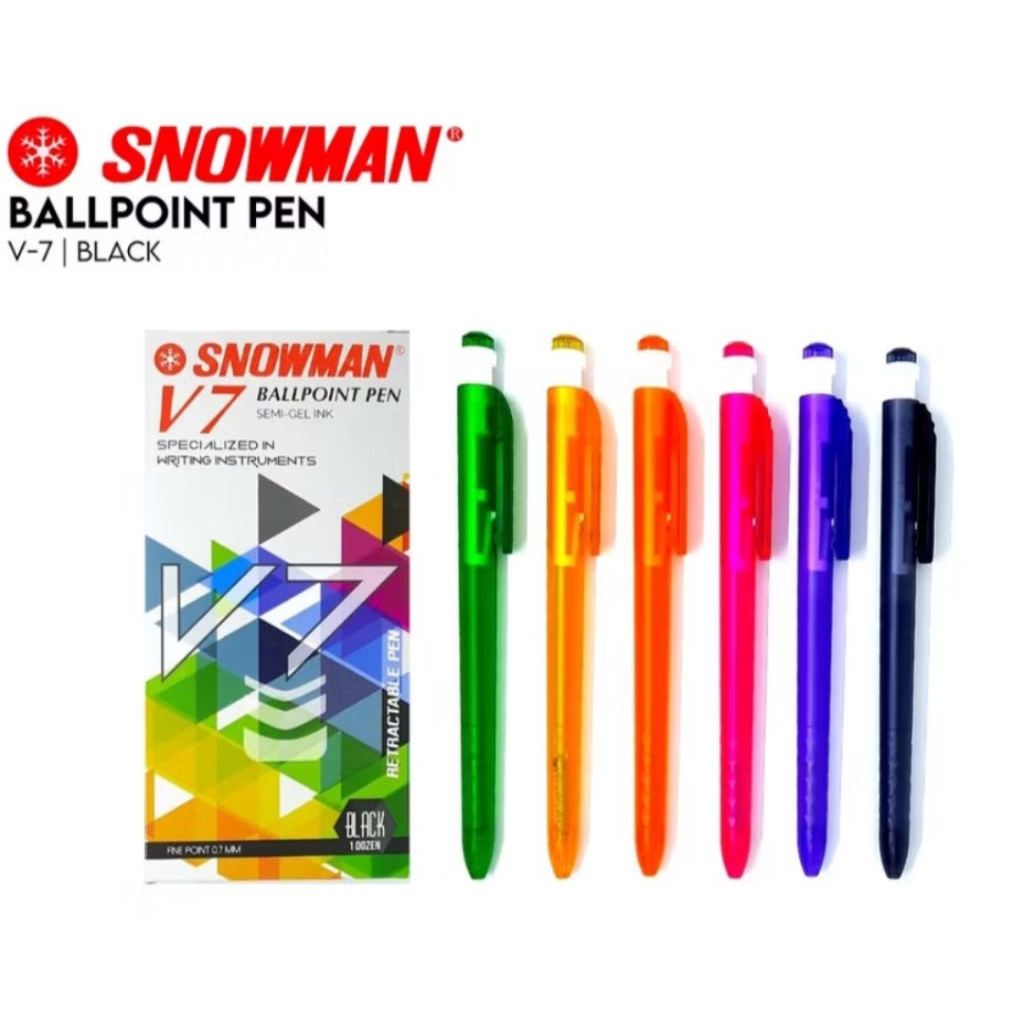 

1PACK (12PCS) PULPEN SNOWMAN V-7 / BOLPEN SNOWMAN V7