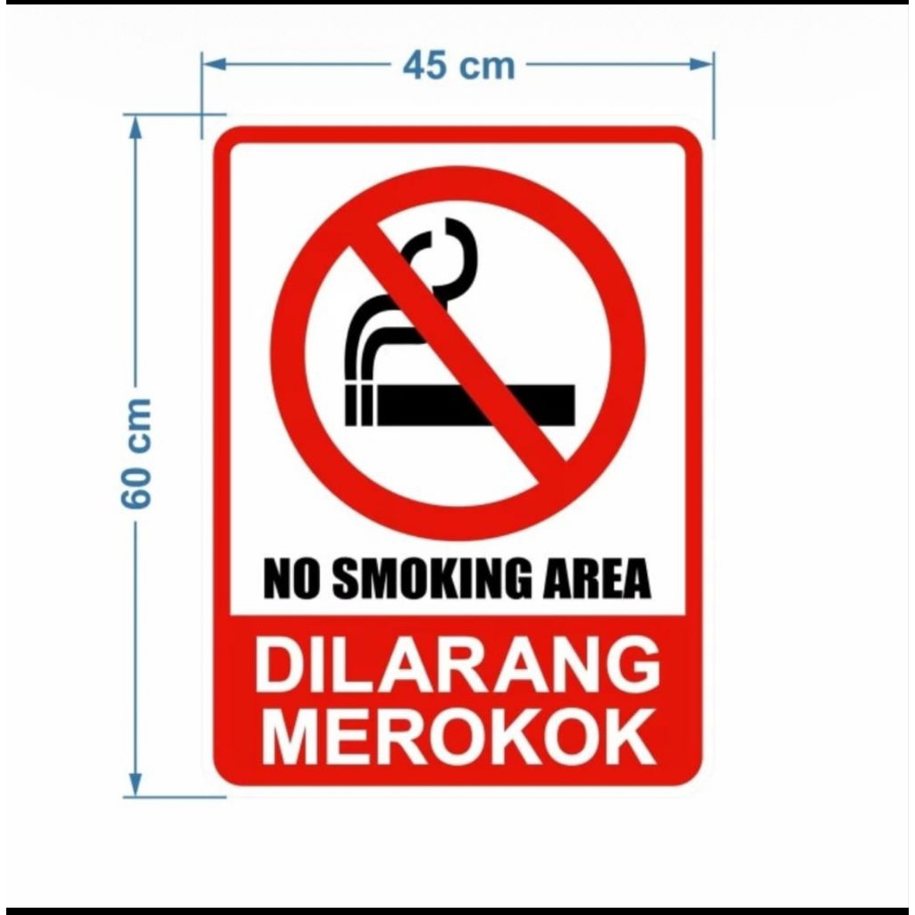

Rambu Sign Papan DILARANG MEROKOK 60x45cm Akrilik+Sticker Asahi Reflective
