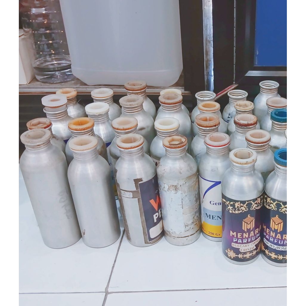 kaleng parfum bekas tuang 250ml campur