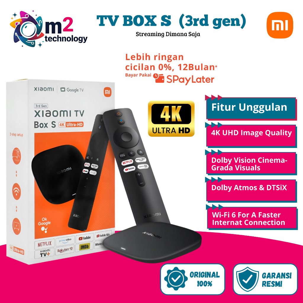 Xiaomi TV Box S 3rd Gen Android/Google TV 4K HDR – 32GB, Dolby Atmos, Wi-Fi 6