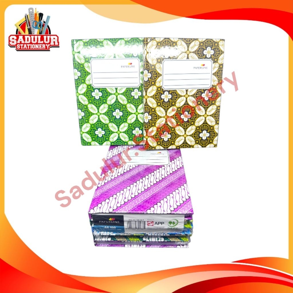 

1Pak isi 5pcs Buku Hardcover Paperline A6 100Lembar Buku Oktavo Paperline