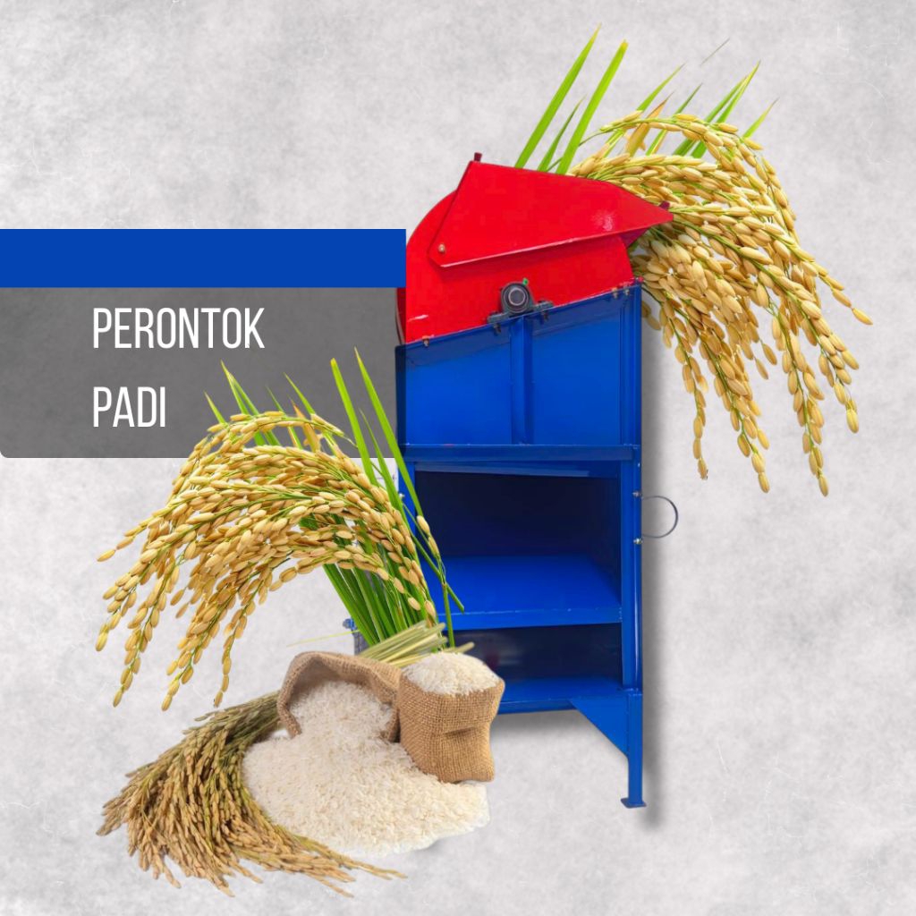 Mesin Perontok Padi Mini Biru Oranye
