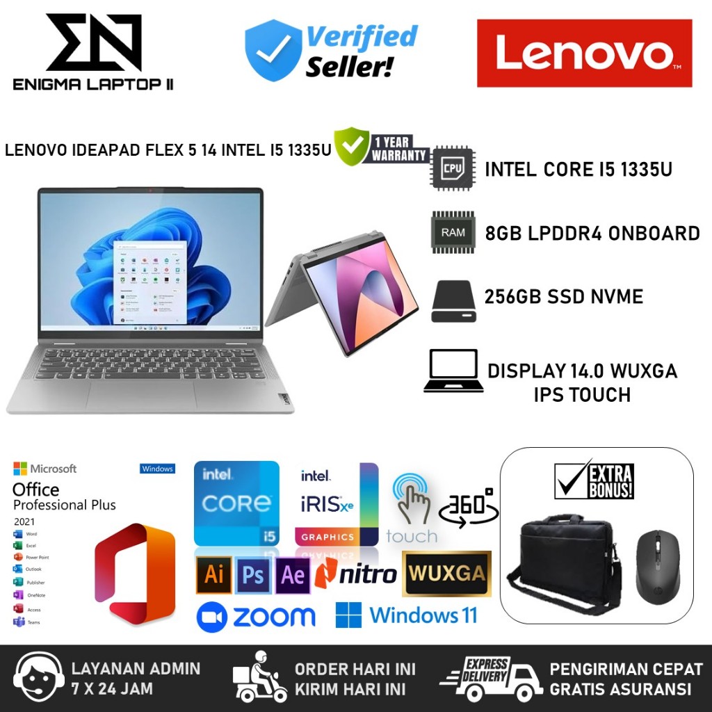 Laptop Lenovo Touch 2in1 Ideapad Flex 5 RAM 8GB 1TB SSD WUXGA IPS WINDOWS 11 PRO