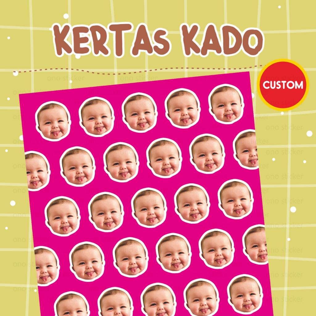 

Kertas Kado Custom Wajah Free Custom | Kertas Bungkus Kado