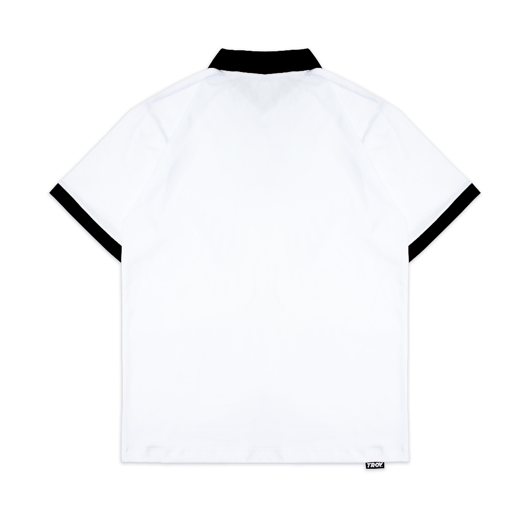 Troy Company Polo Wangky Tshirt White Black Buzee - Kaos Kerah Putih Hitam WKD 3275