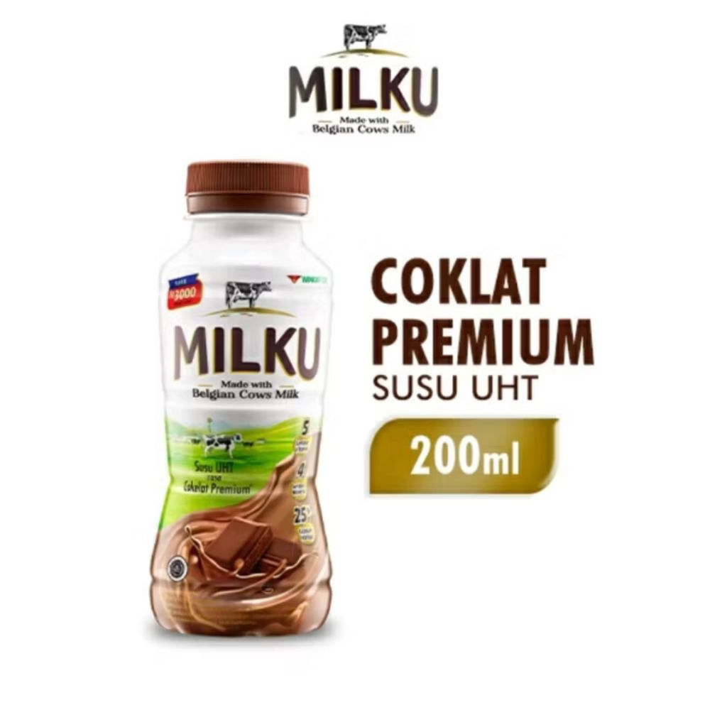 

MILKU susu UHT 200ml x 12 botol - Coklat premium