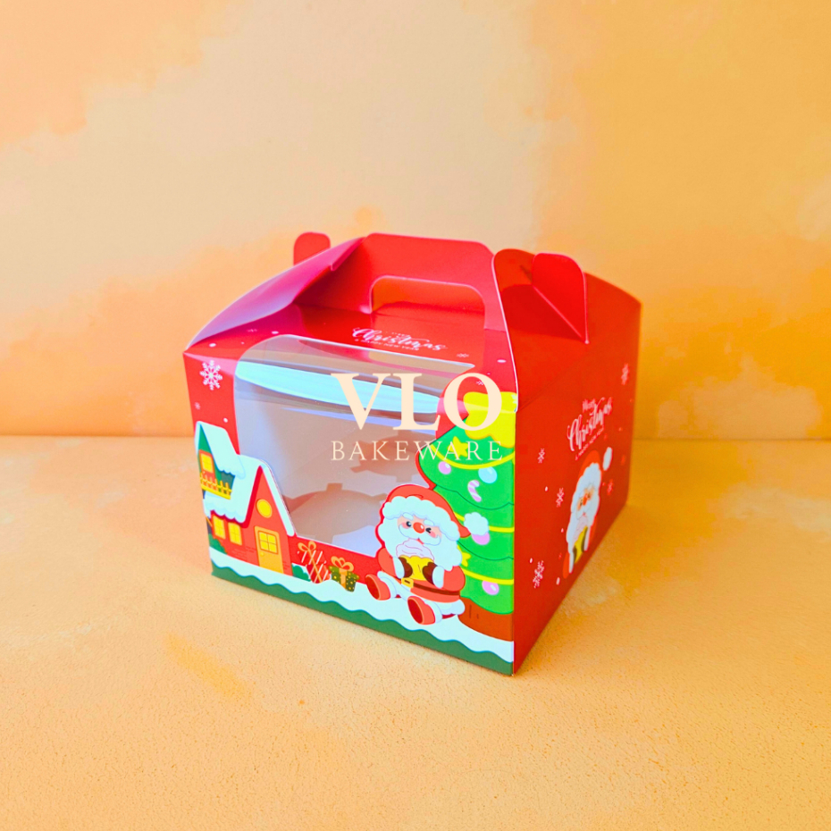 

[DEFECT] 1 SET ISI 10 PCS Kotak kue box hampers tema natal ada sekat cupcake | box natal cupcake [ISI 4]