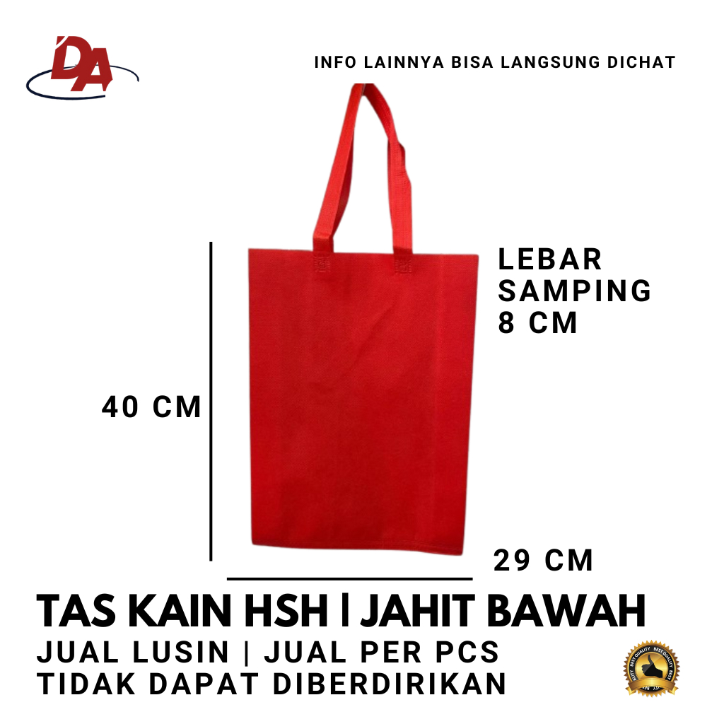 

TAS KAIN 40x29x8 PER PCS - GOODIE BAG HSH - TAS SPUNBOND HSH - TAS KANVAS