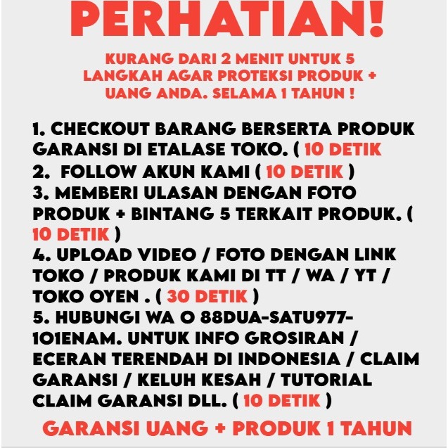 

GARANSI 1 TAHUN + GRUP EXCLUSIVE METRO MOTOR Bubble wrap / Kardus Packing Tambahan Biar Aman Buat Barang Pecah Belah