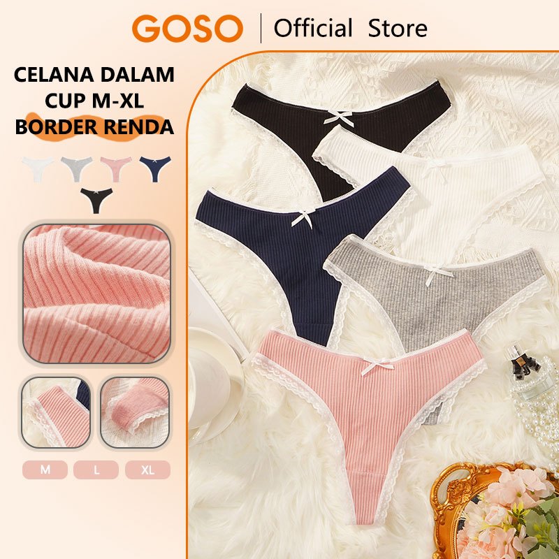 GOSO 5 Pcs New Seamless Thong Briefs Celana Dalam Mini CD Panty Panties Underwear