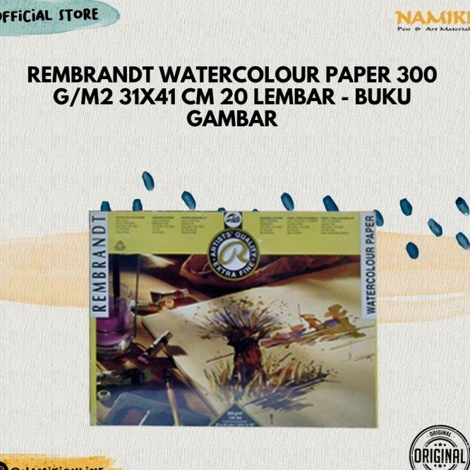 

Rembrandt Watercolour Paper 300 g/m2 31x41 cm 20 lembar - Buku Gambar