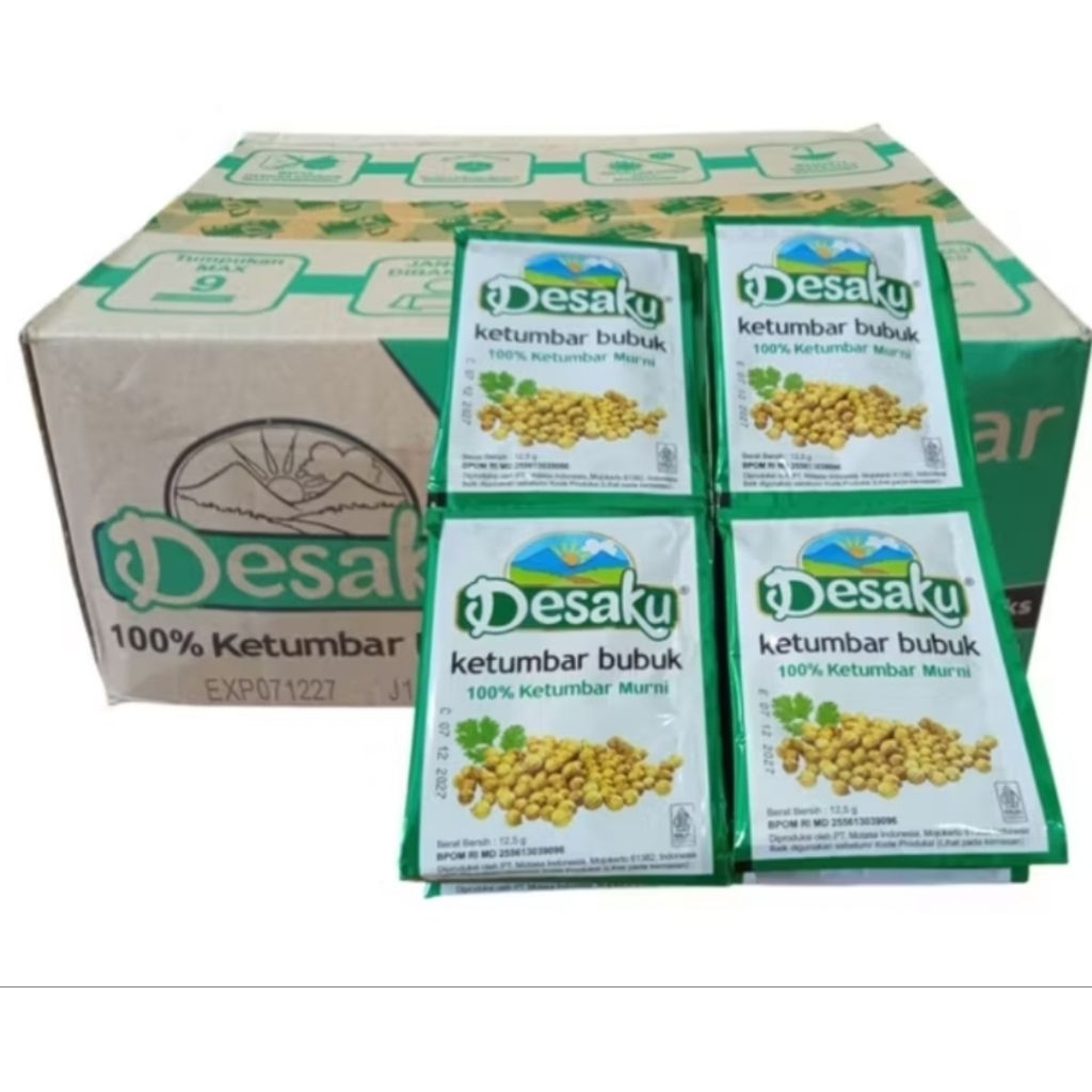 

Ketumbar Desaku 1Dus isi 192 Sachet ( 16 Renceng x 12 Sachet )