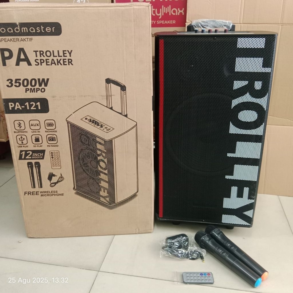 Roadmaster Trolley Active Speaker PA-121 / speaker 12 inchi / 2 mic wireles
