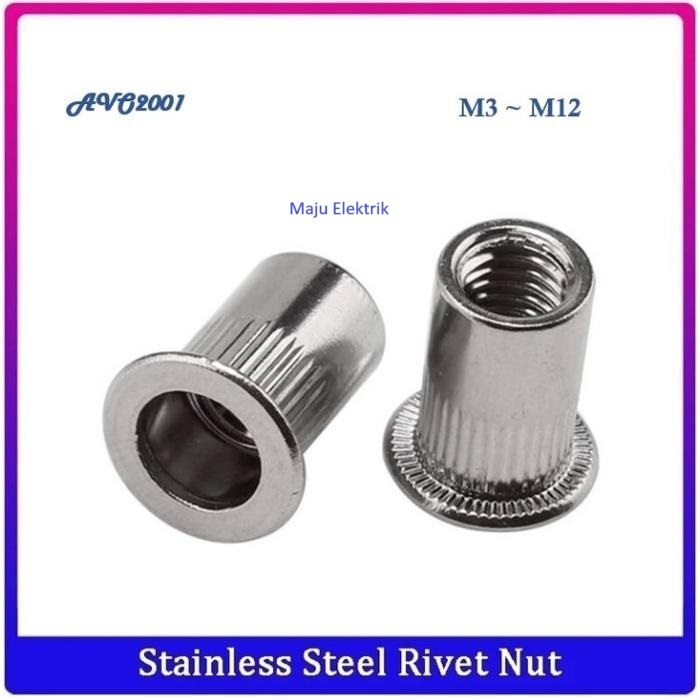 1PACK(100PCS) M3 RIVET NUT STAINLESS / MUR FURNITURE STAINLESS / MUR RIVET M3 STAINLESS SS-304