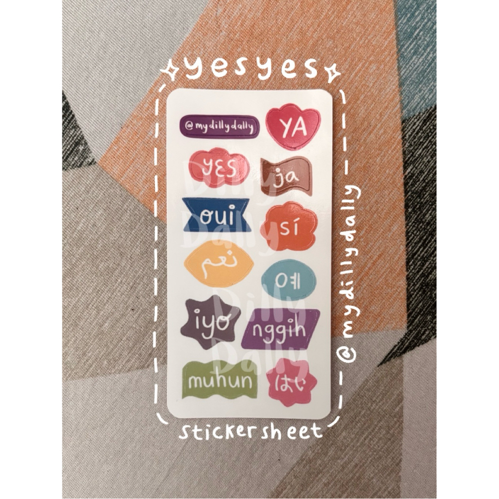 

DILLY DALLY Sticker Sheet - Yes Yes (kiss cut)