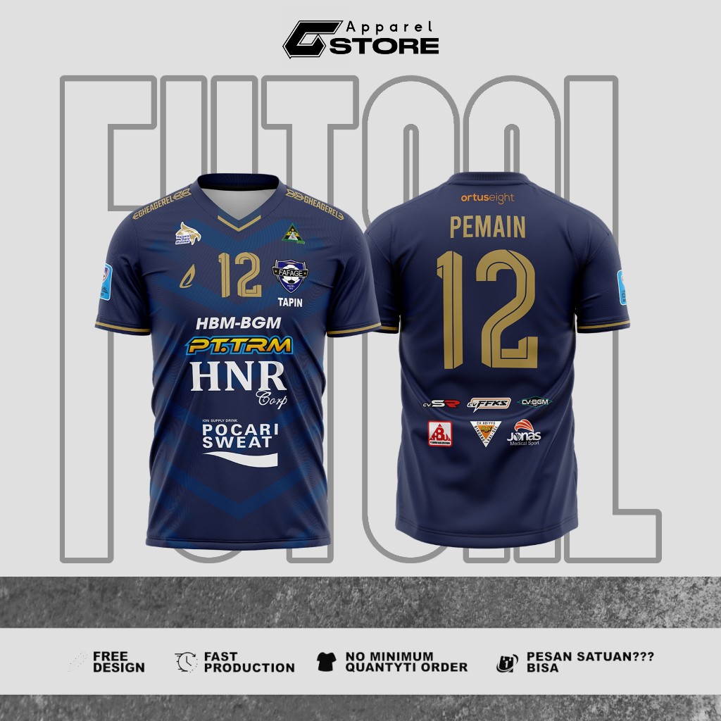 Custom Jersey Futsal Fafage Free Nickname Full Printing