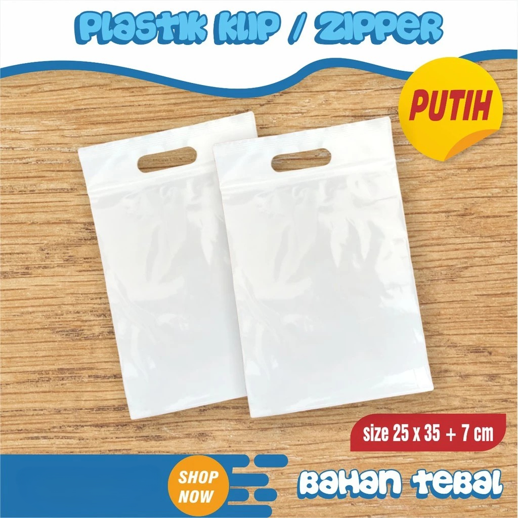 

[100 PCS] PLASTIK KLIP PLONG ZIPLOCK UKURAN 25X35+7 TEBAL MURAH