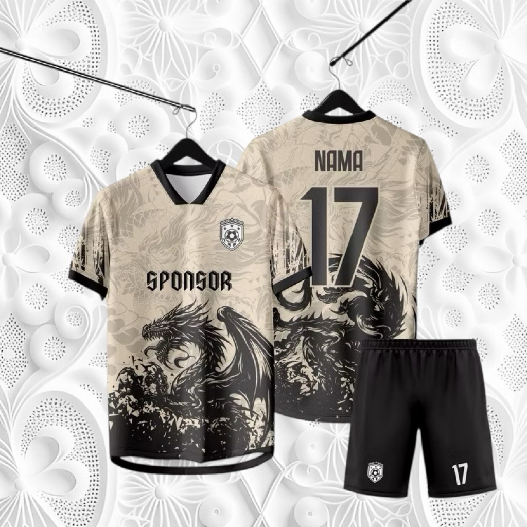 (bisa satuan) jersey bola / futsal / voli motif dragon free costum desain fullprinting