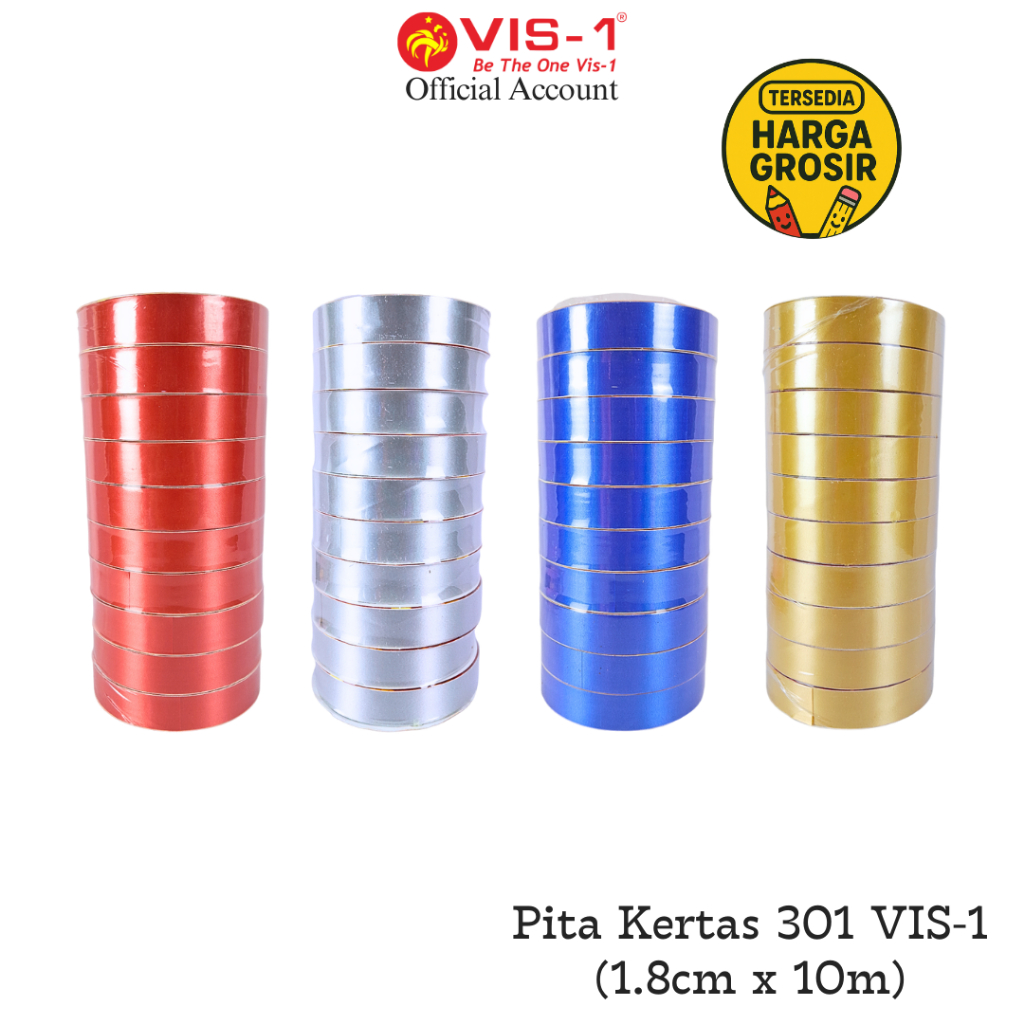 

Pita Kertas VIS-1 / Pita Jepang / Pita Kado Polos 301