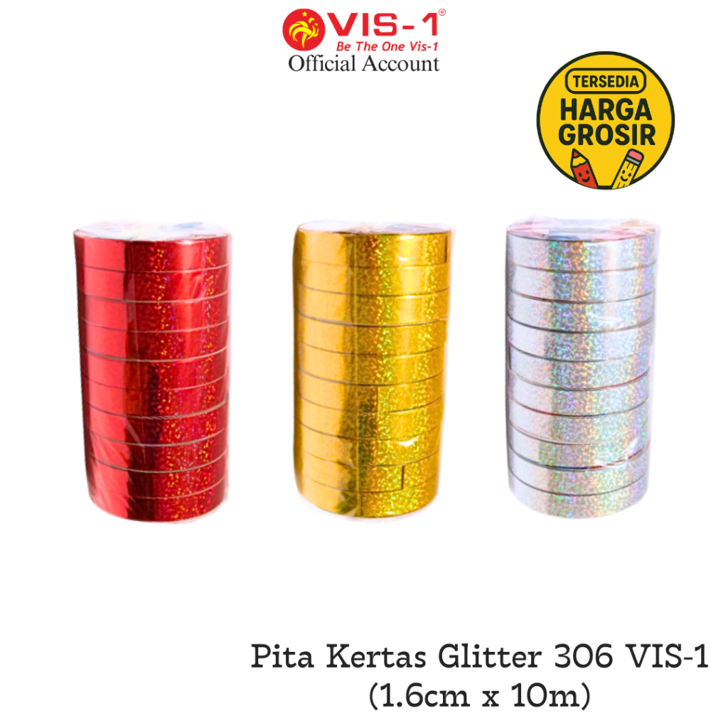 

Pita Jepang / Pita Kado / Pita Kertas Gliter Vis- 1 306