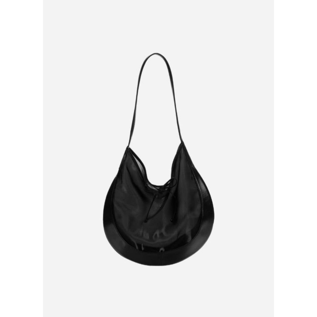 (PO KOREA) KWANI CURVEE HOBO BAG ORGANZA BLACK - BEST SELLER KOREA