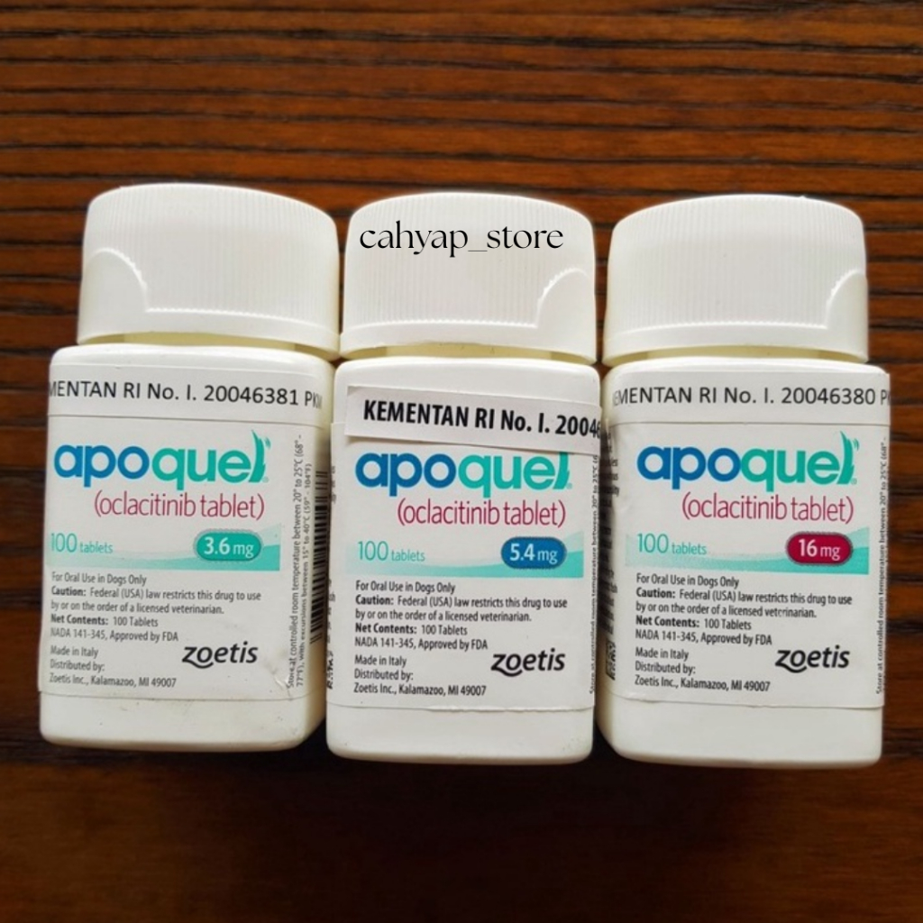 [10 Tablet] Apoquel Obat Gatal Anjing | Obat Anti Gatal Anjing / Hewan (Tablet 3,6mg I 5,4mg I 16mg)