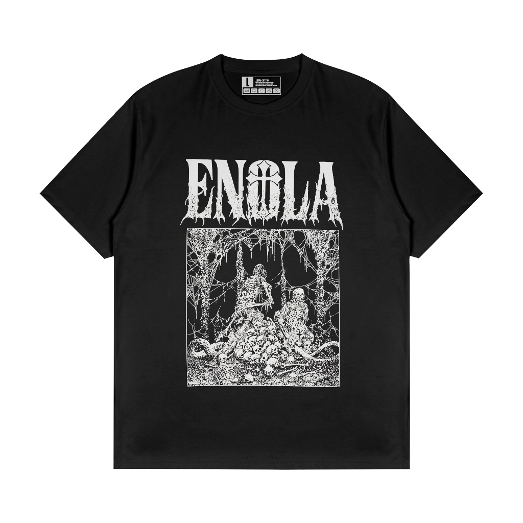 ENOLA TSHIRT SKULL BLACK / KAOS ENOLA / KAOS BAND / KAOS MUSIK / KAOS METAL DISTRO MUSIK TERMURAH
