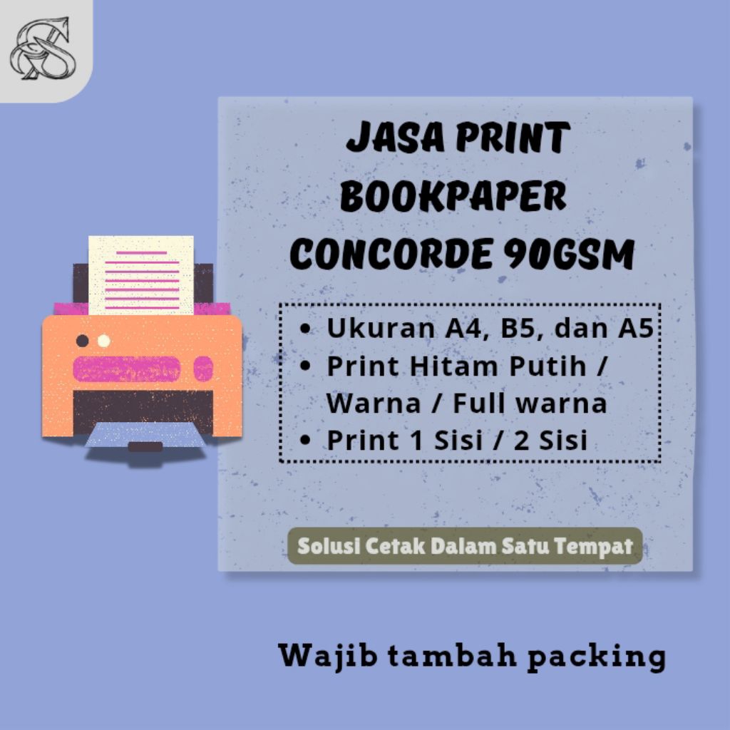 

PRINT / CETAK BOOKPAPER CONCORDE 90GSM A4 A5 B5 MURAH CEPAT