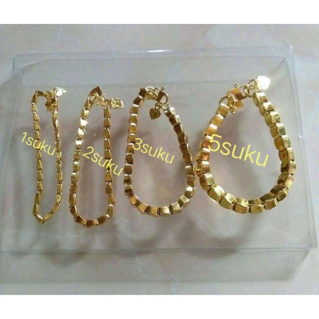 gelang padi lapis emas